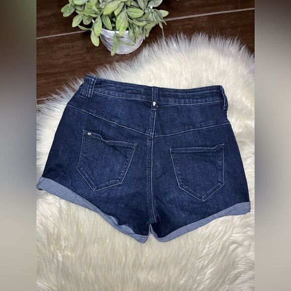 Blackheart Indigo V stitch button fly denim shorts sz 3 - Picture 6 of 10